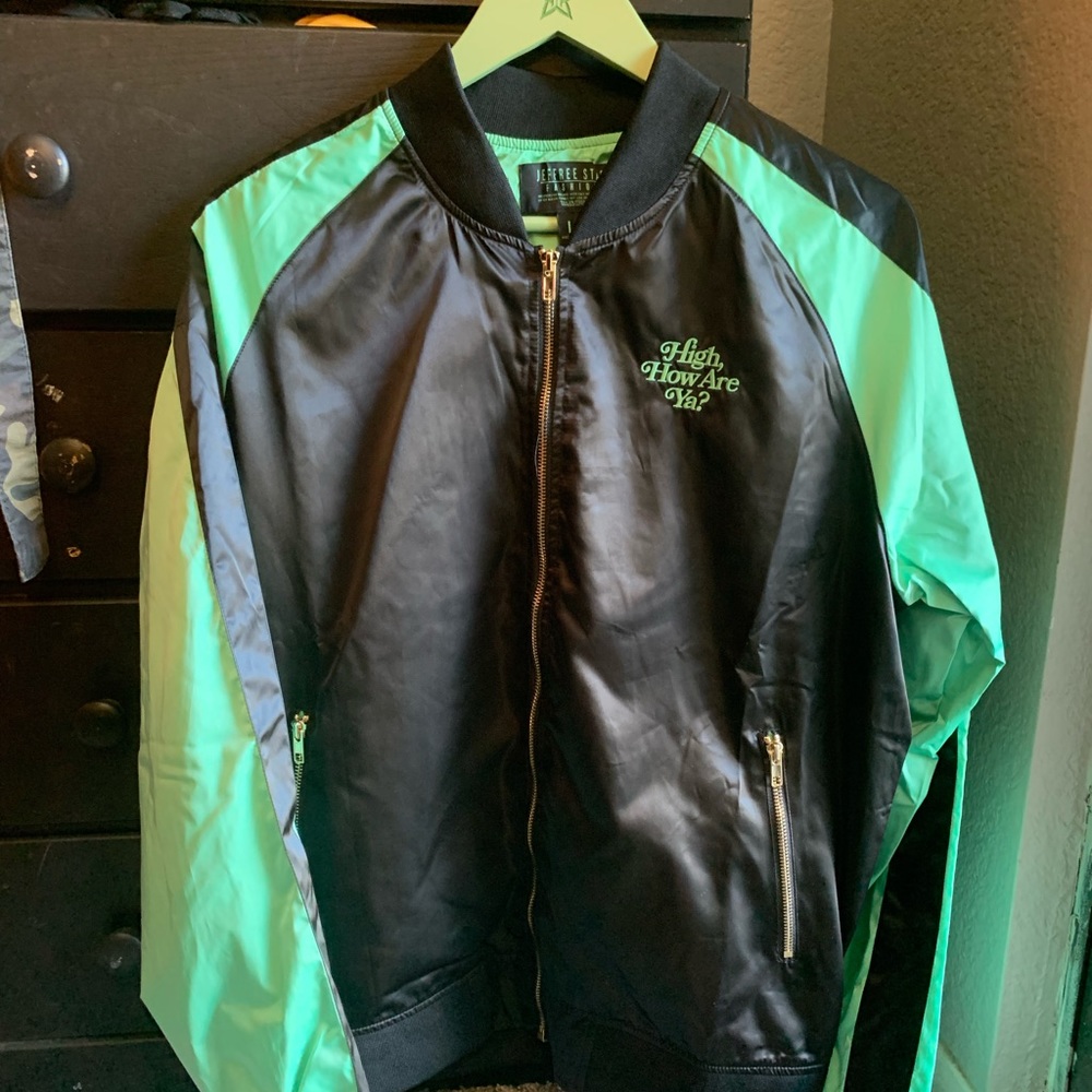 Brand new Jeffree Star Leaf Bomber Jacket Size Large